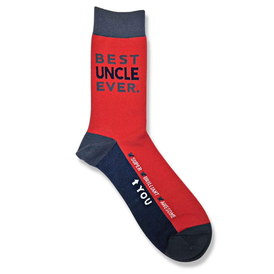 Snazzy Socks Best Uncle Ever Mens Socks Size 8-11