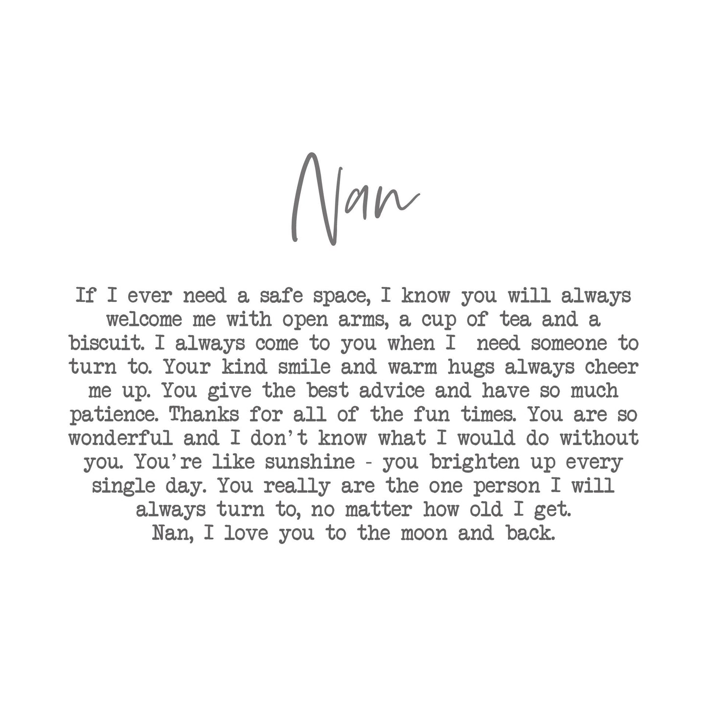 "Nan" Sentimental Moments Stoneware Message Mug