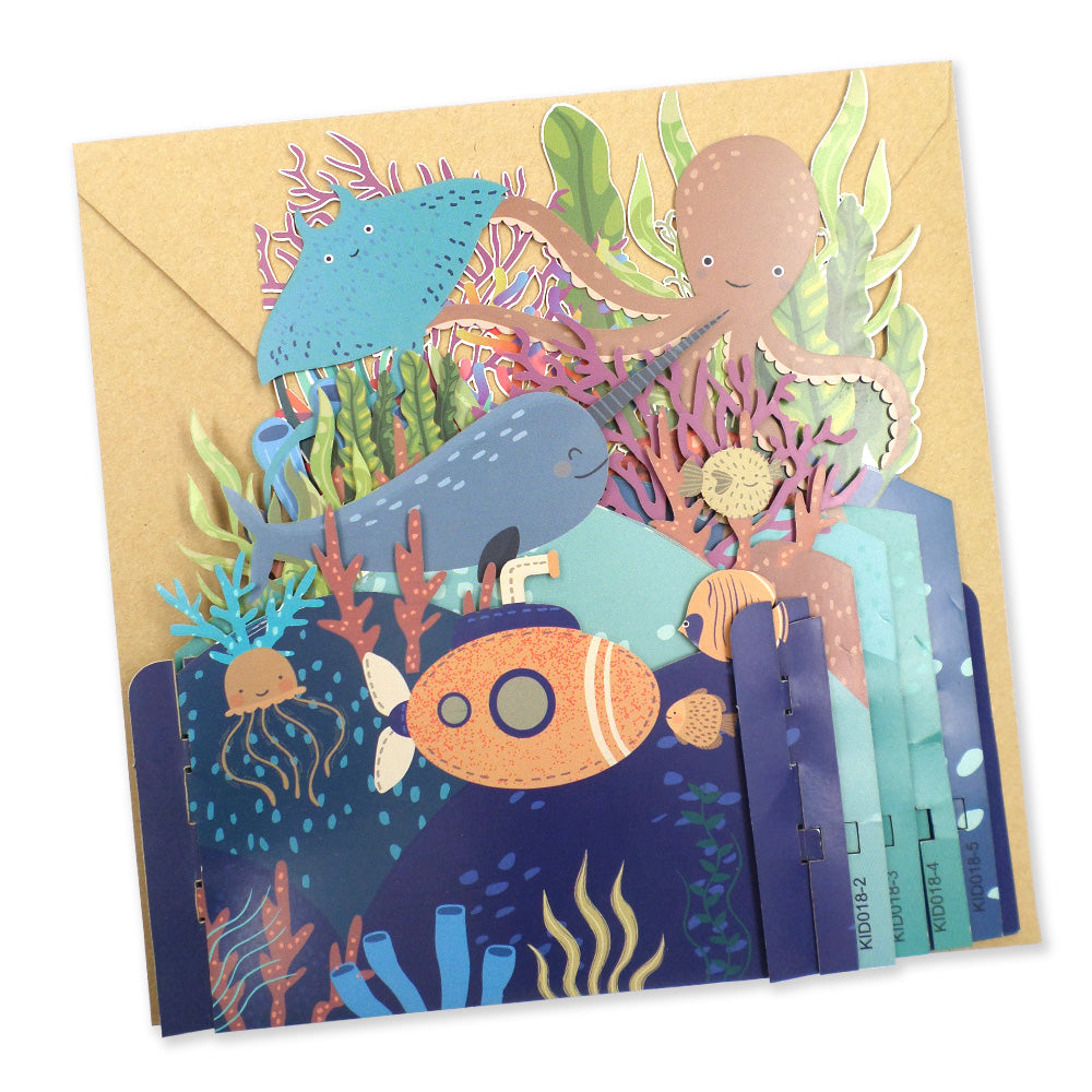 Children's Life Under The Sea 3D Pop Up Birthday Greeting Card