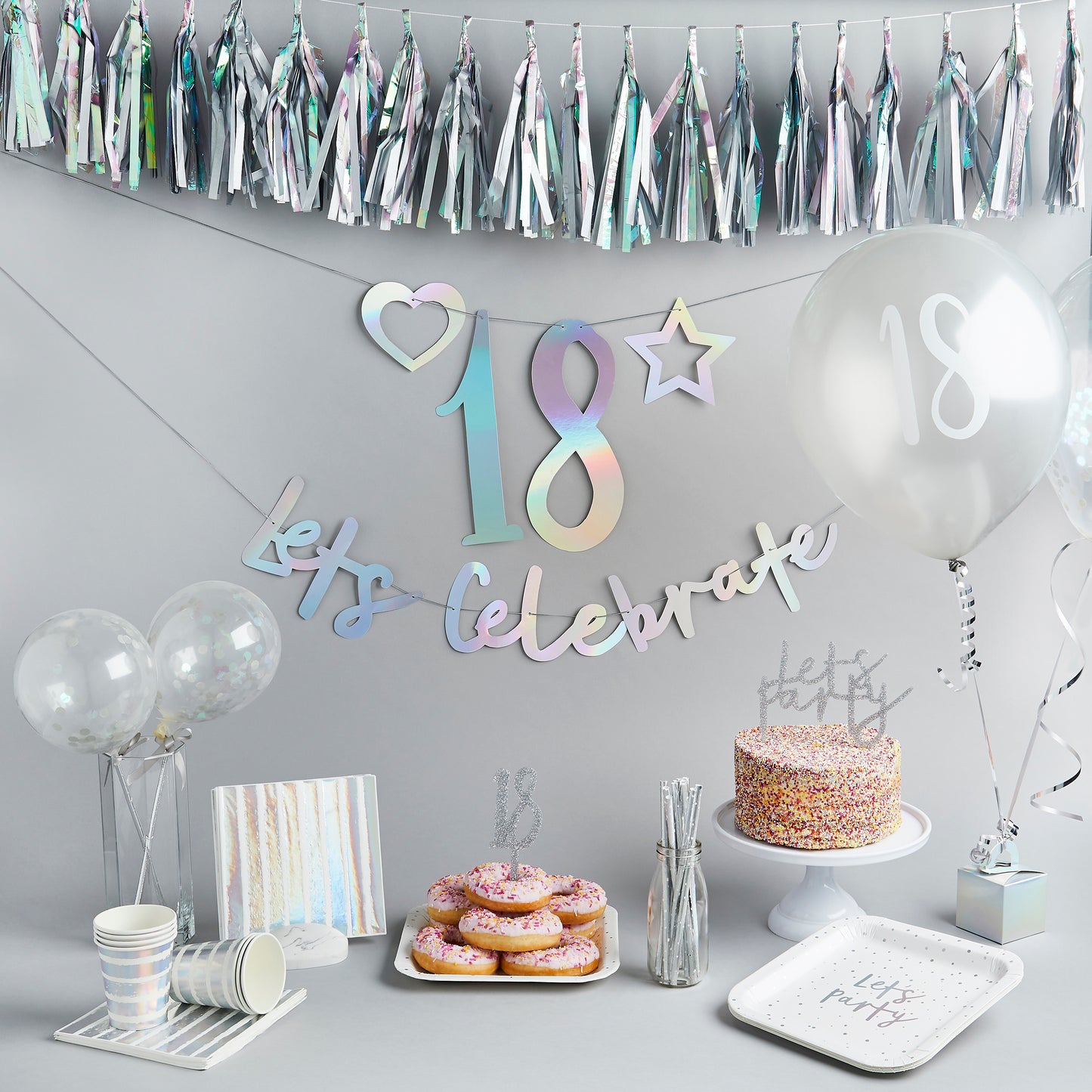 Hootyballoo 5 Pack Silver Number '16' Balloons Birthday Partyware