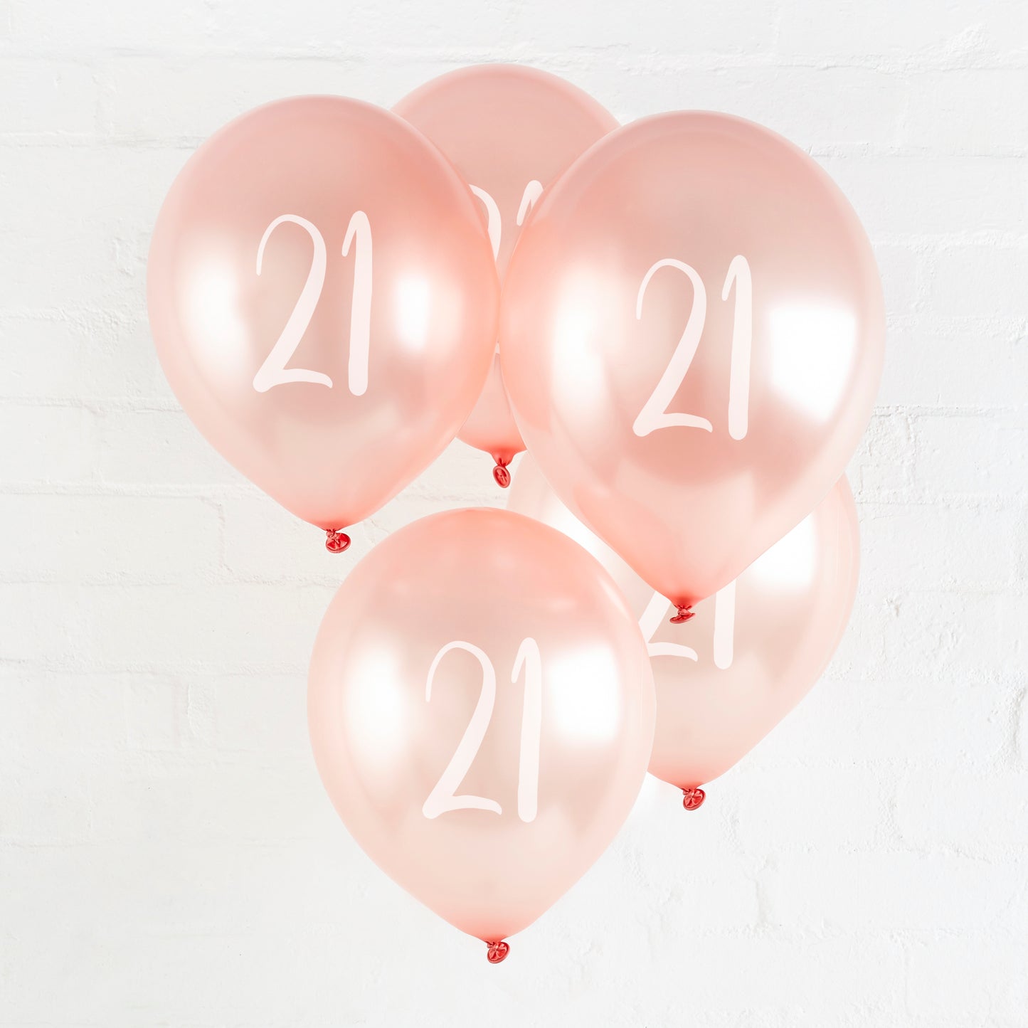 Hootyballoo 5 Pack Rose Gold Number '21' Balloons Birthday Party Decorations
