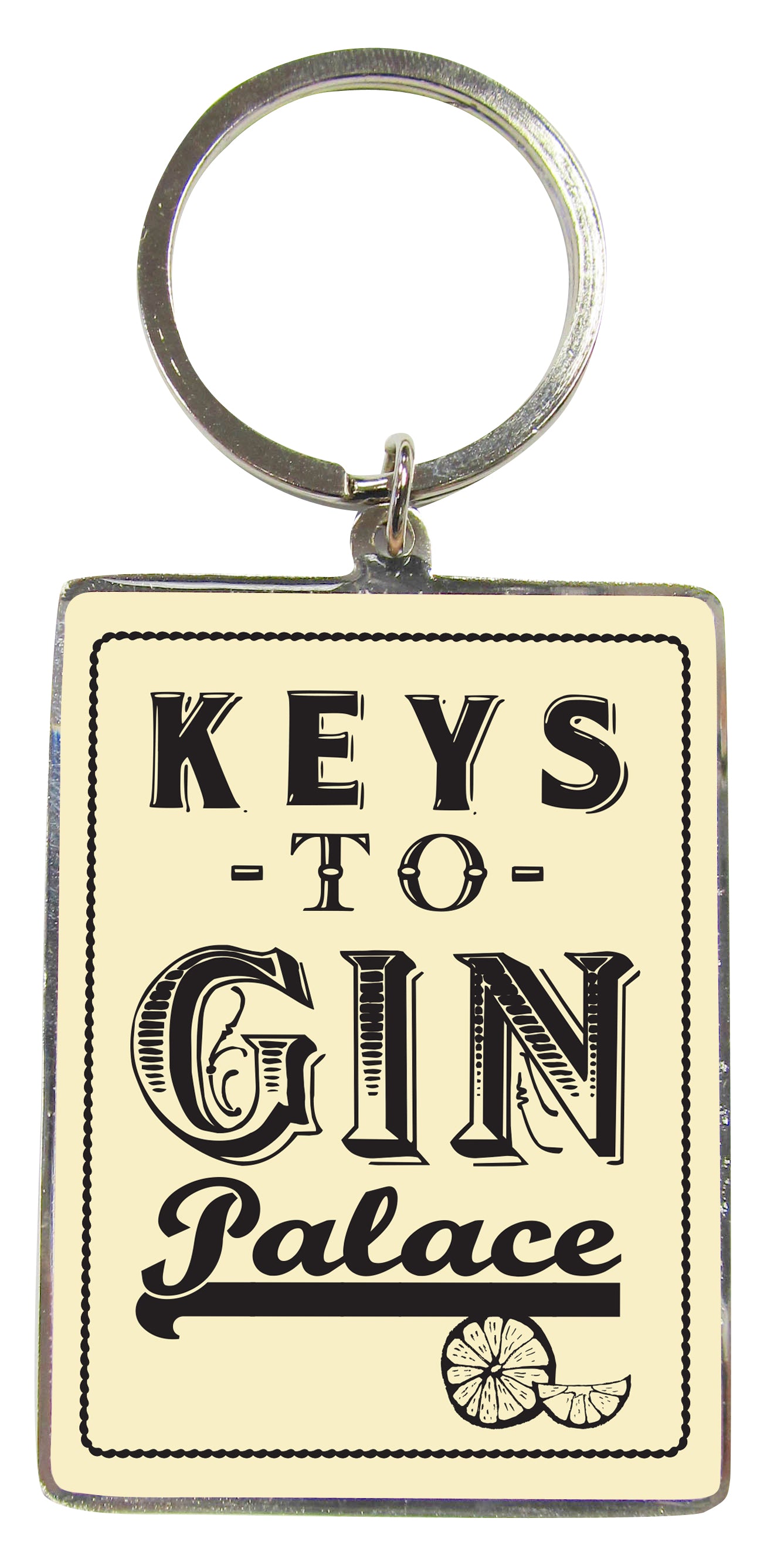 Keys To Gin Palace Metallic Keyring