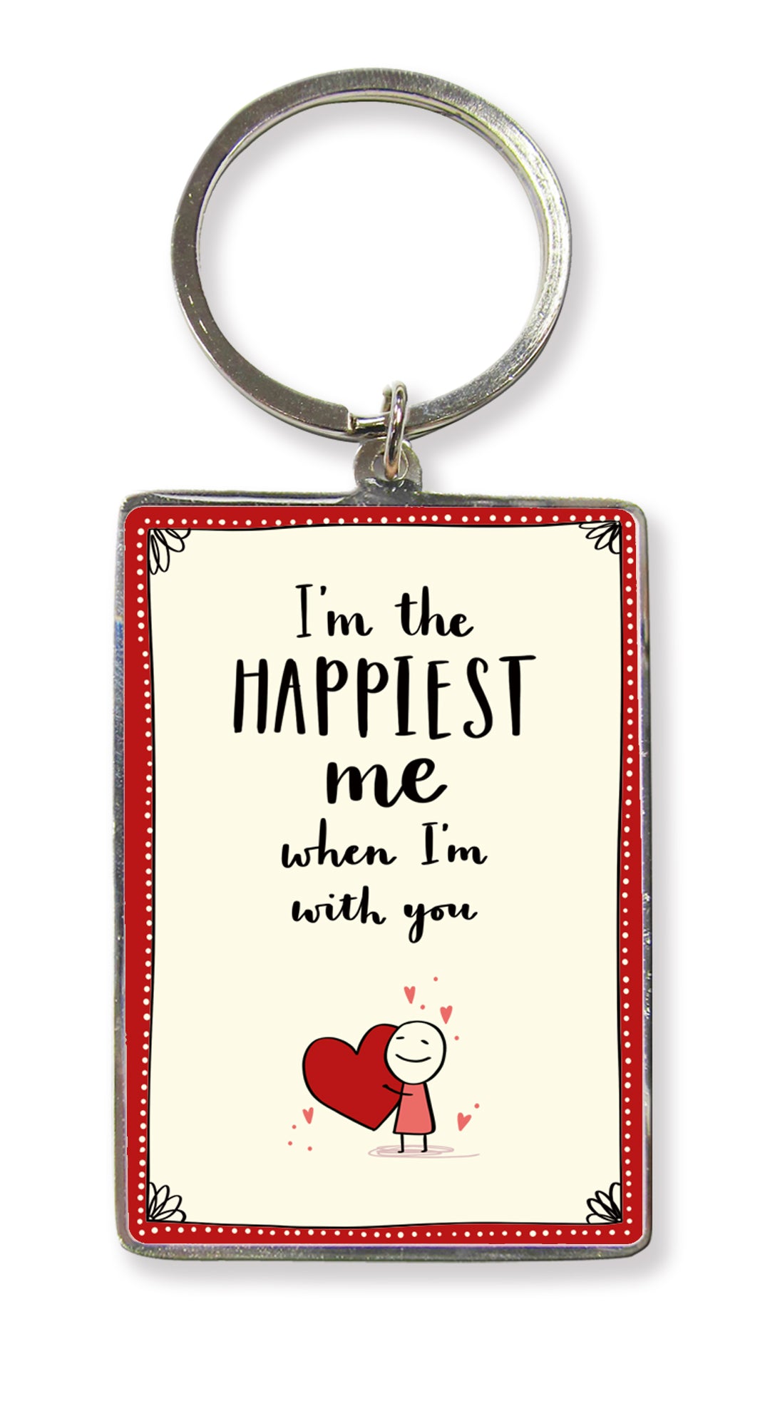 Happiest With You Metallic Keyring