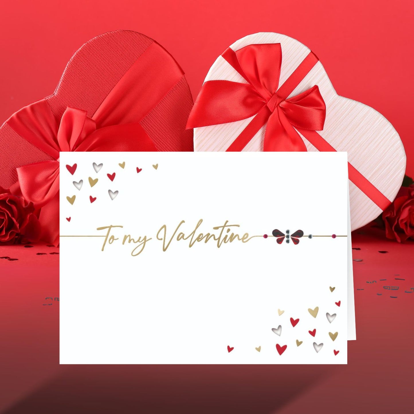 My Valentine Heart To Heart Valentines Day Hand-Finished Greeting Card