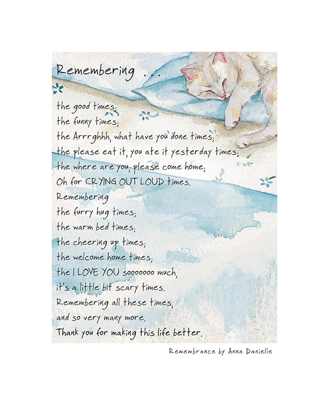 Remembering The Cat 10" x 12" Little Dog Laughed Art Print