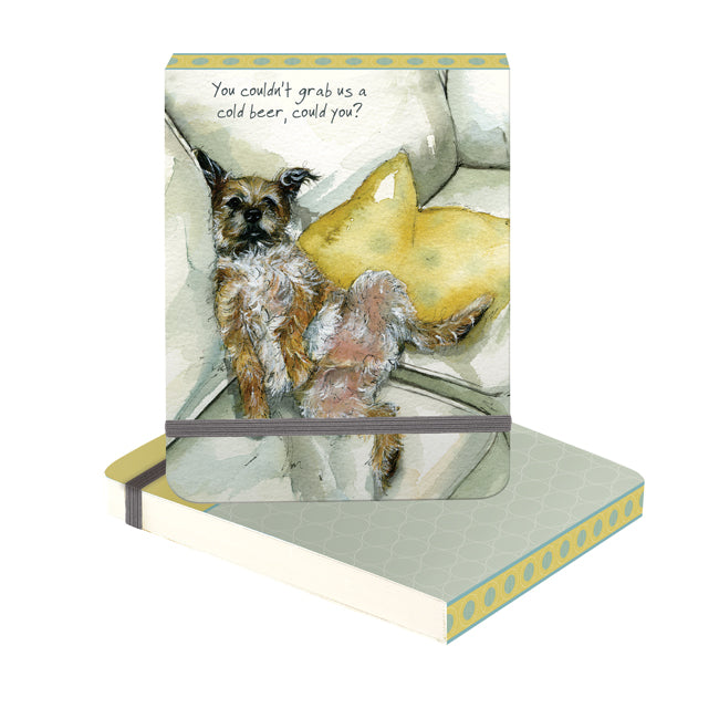 Grab Us A Cold Beer Could You Border Terrier Little Dog Laughed Notebook