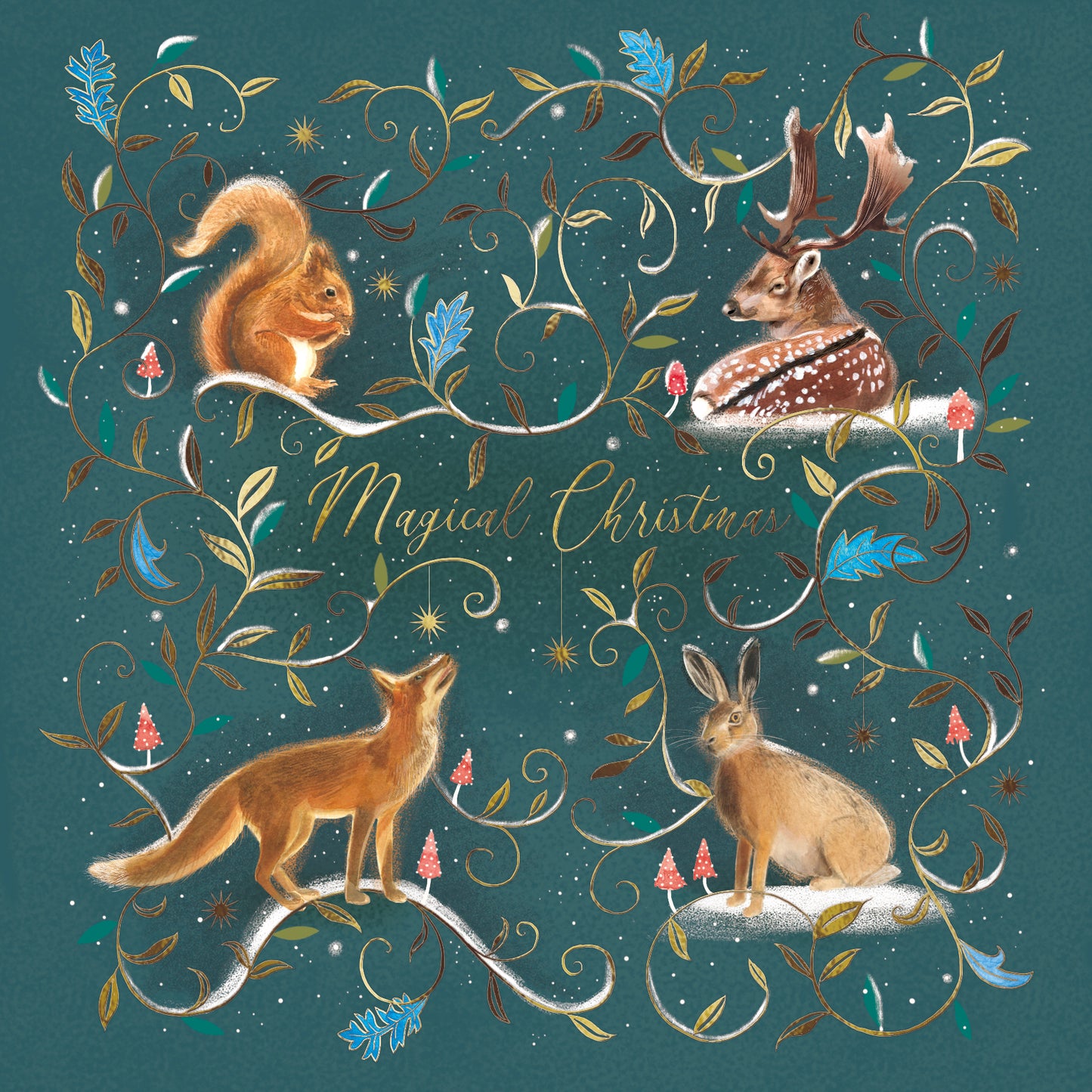 Magical Christmas Gold Foiled Christmas Greeting Card