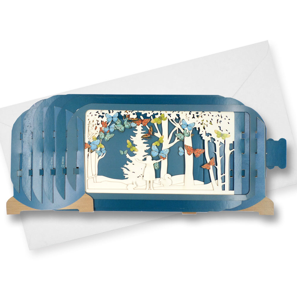 Message In A Bottle Butterflies Pop Up Birthday Greeting Card