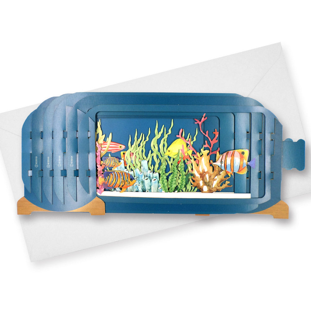 Message In A Bottle Under The Sea Pop Up Birthday Greeting Card