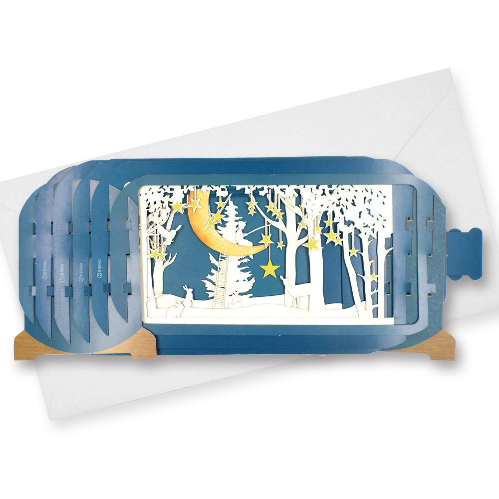 Message In A Bottle Moon Fishing Pop Up Birthday Greeting Card