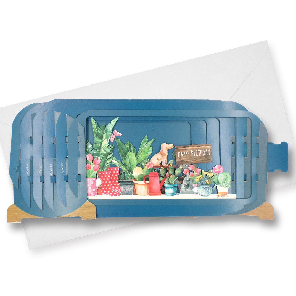 Message In A Bottle Dog's Pop Up Birthday Greeting Card