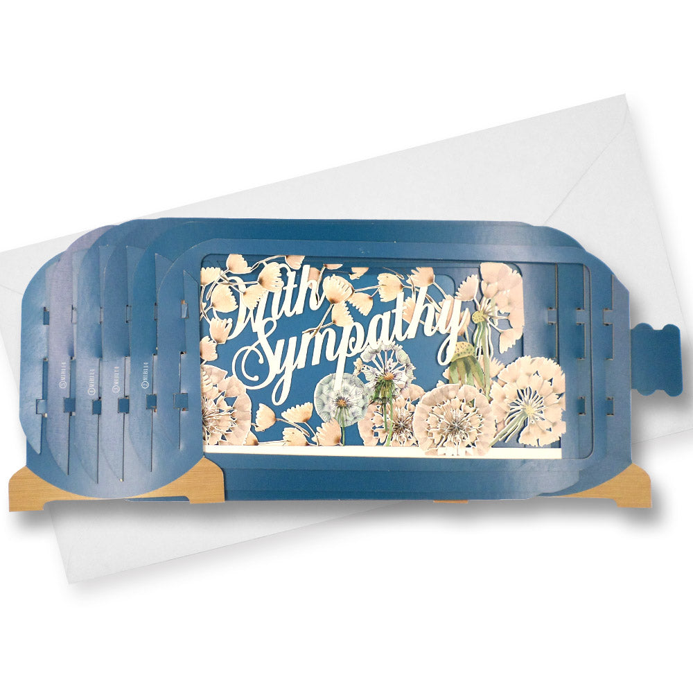 Message In A Bottle Dandelion With Sympathy Pop Up Greeting Card