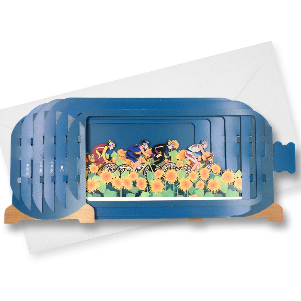 Message In A Bottle Cycling Pop Up Birthday Greeting Card