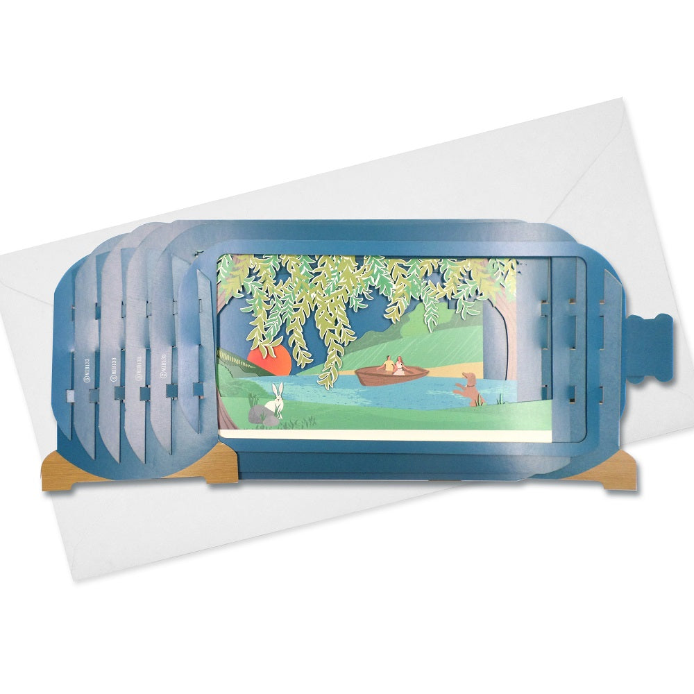 Message In A Bottle Couple At Lake Pop Up Any Occasion Greeting Card