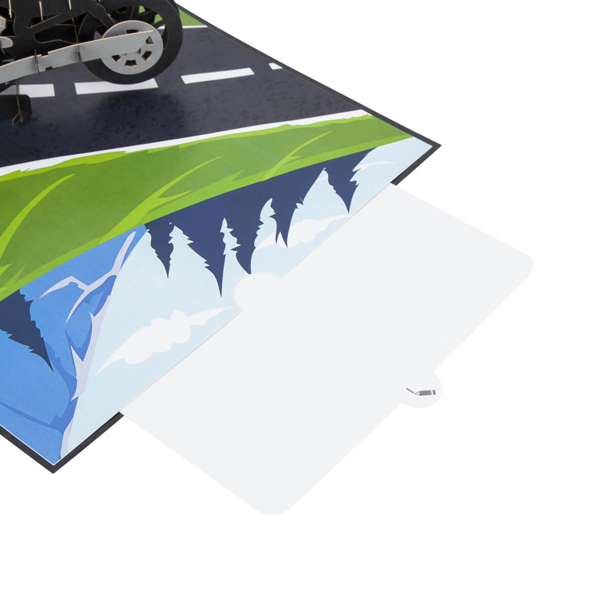 Motorbike Pop-Up Any Occasion Greeting Card Blank Inside