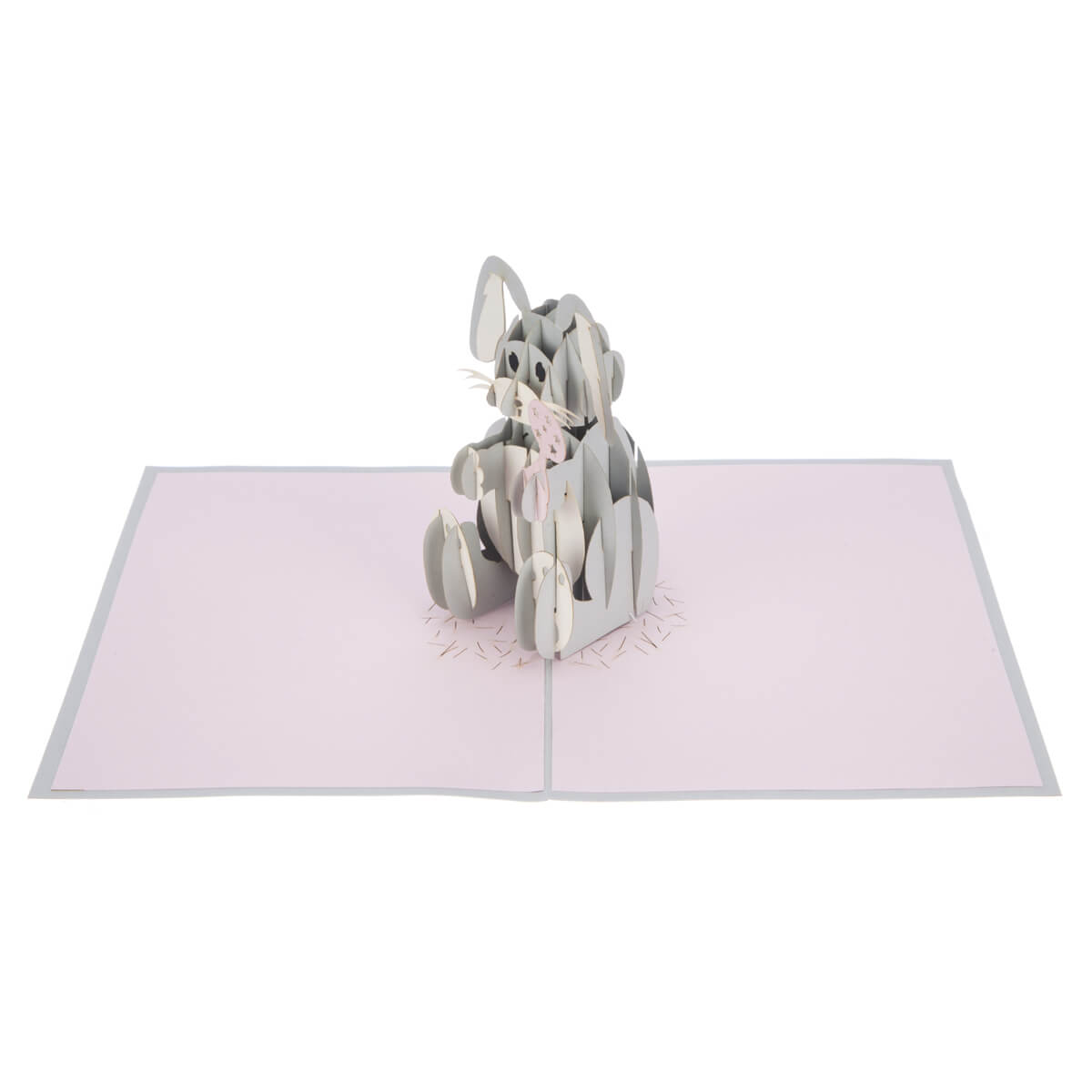 Baby Girl Bunny Pop-Up New Baby Greeting Card Blank Inside