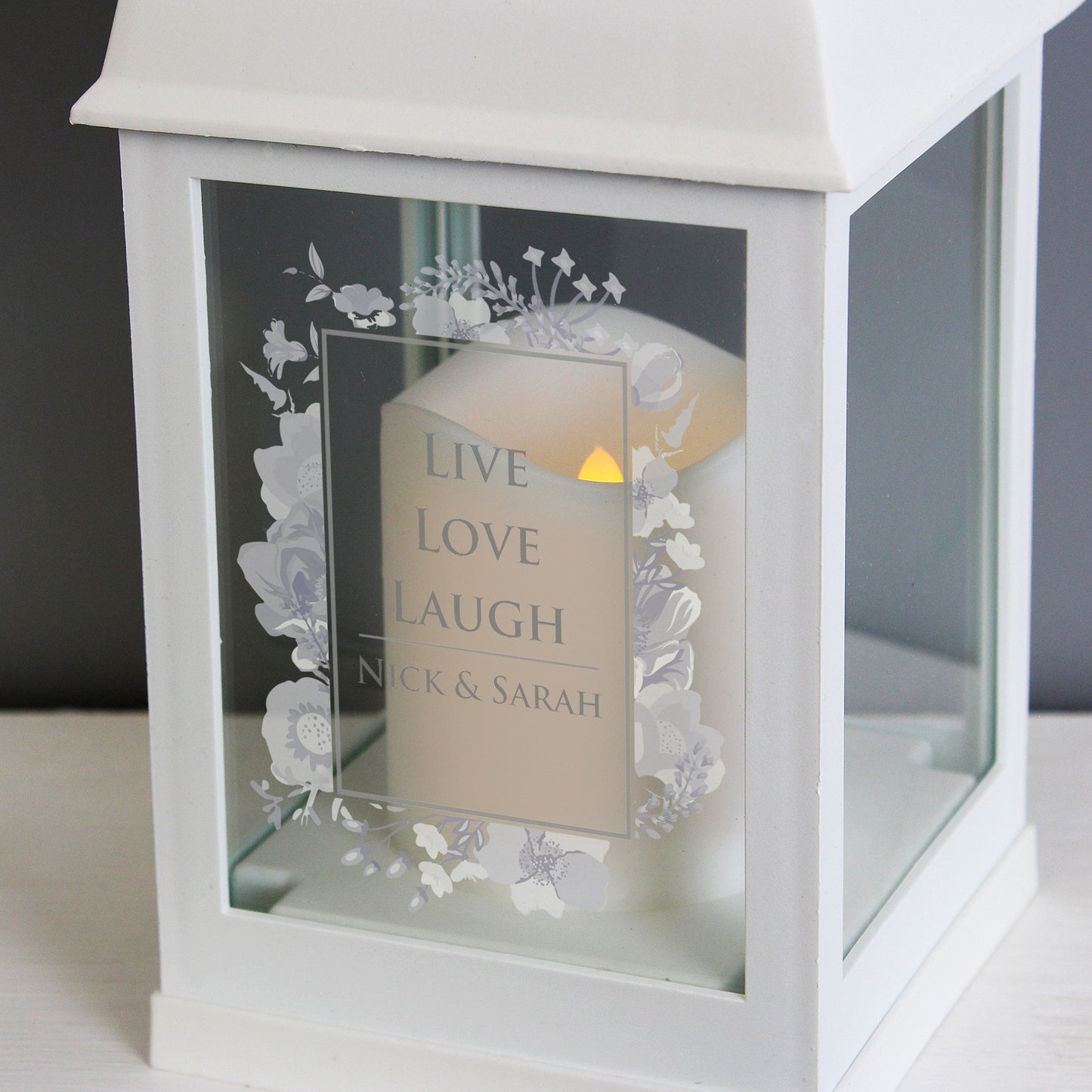 Personalised Soft Watercolour White Lantern - Personalise It!