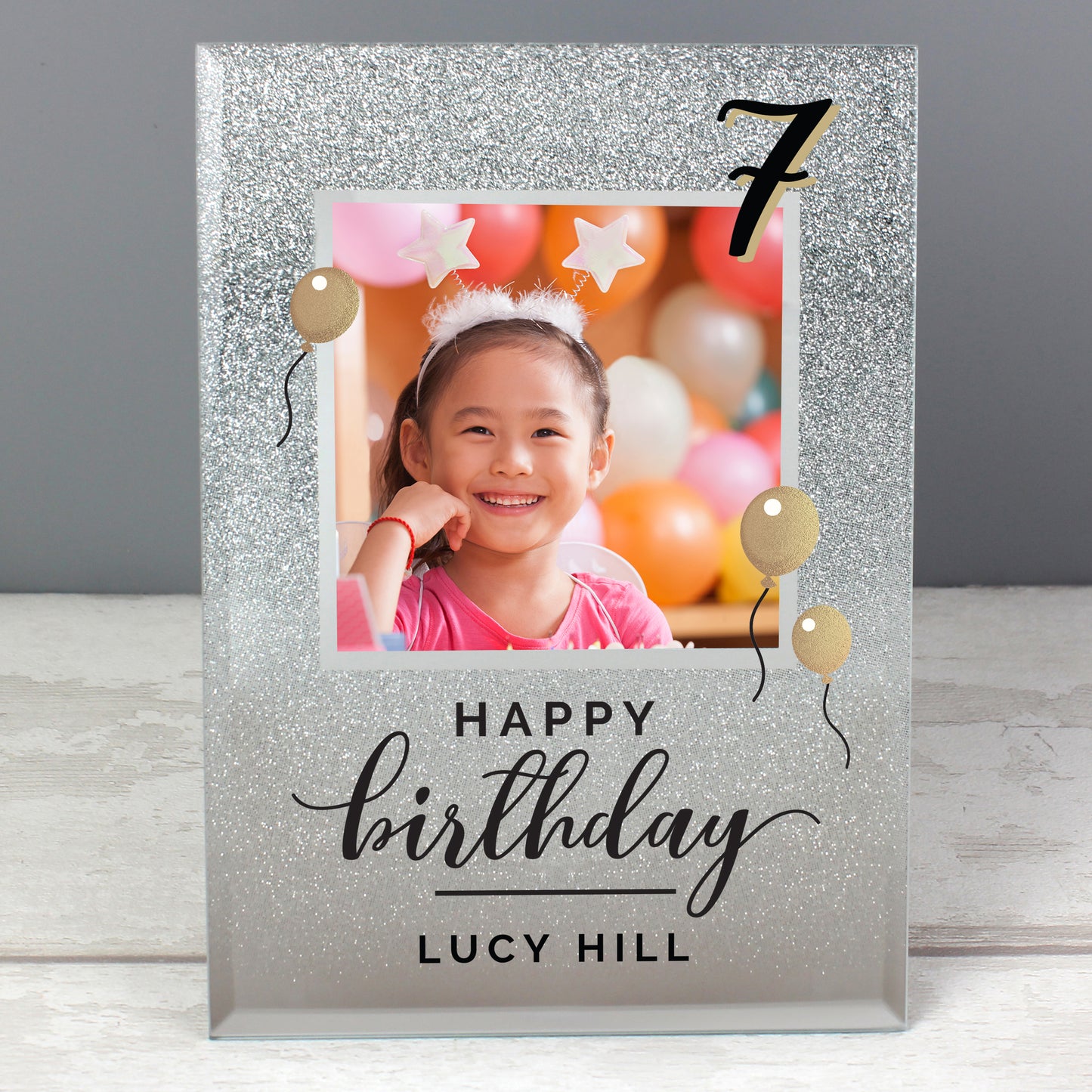 Personalised Birthday 4x4 Glitter Glass Photo Frame - Personalise It!