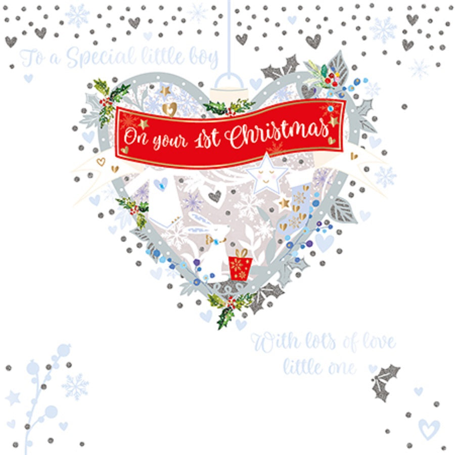 To A Special Little Boy Embellished Christmas Greeting Card Special