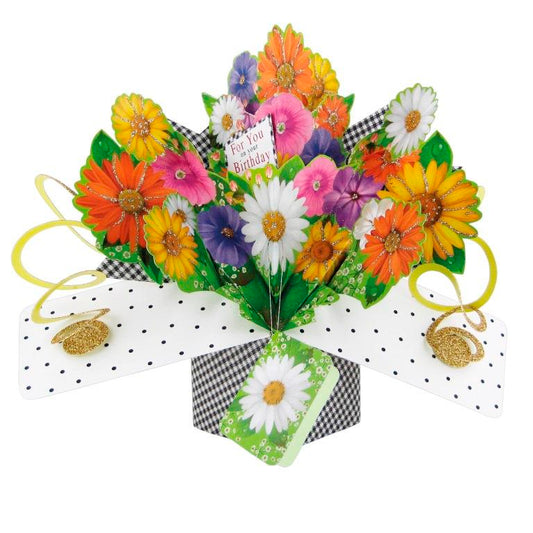 Flowers For You Pop-Up Birthday Greeting Card
