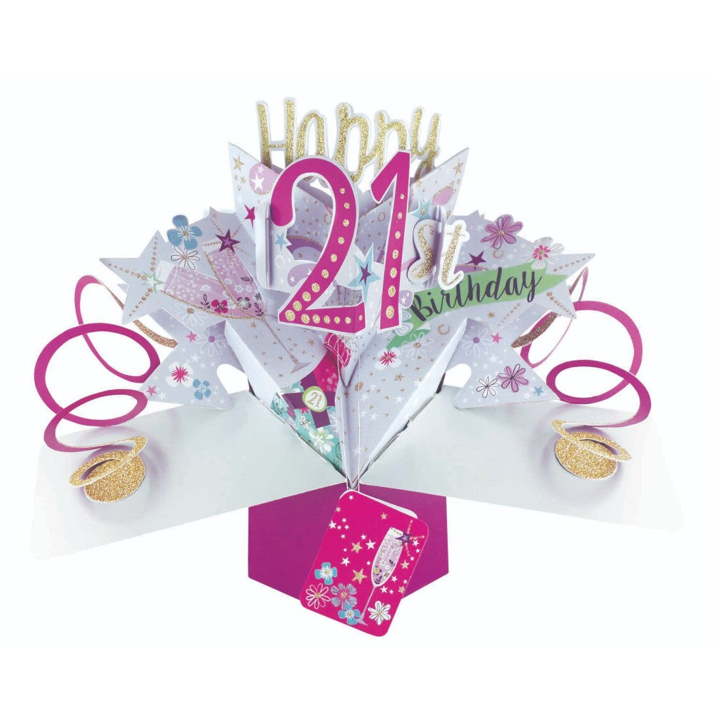 Happy 21st Birthday Pop-Up Greeting Card – Love Kate's