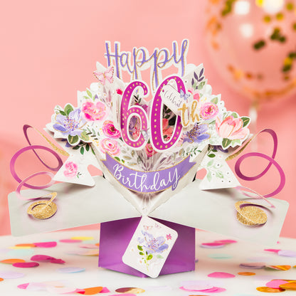 Female 60th Birthday Pop-Up Greeting Card