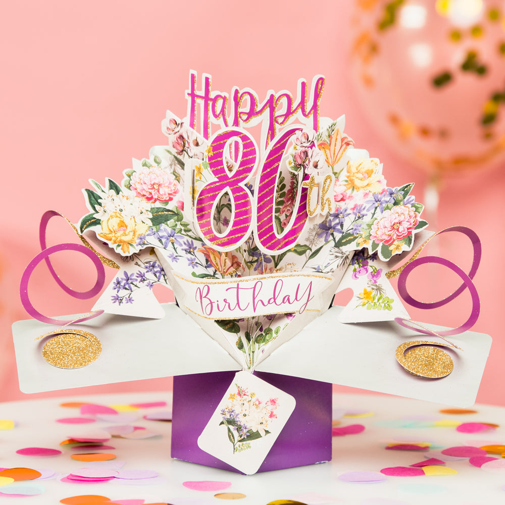 Happy 80th Birthday Pop-Up Greeting Card