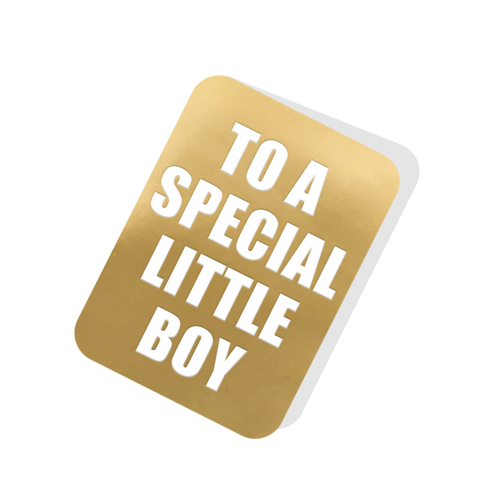 To a Special little boy Gold Tag