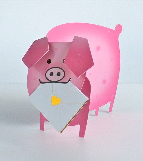 Piggy 3D Special Delivery Animal Greeting Card