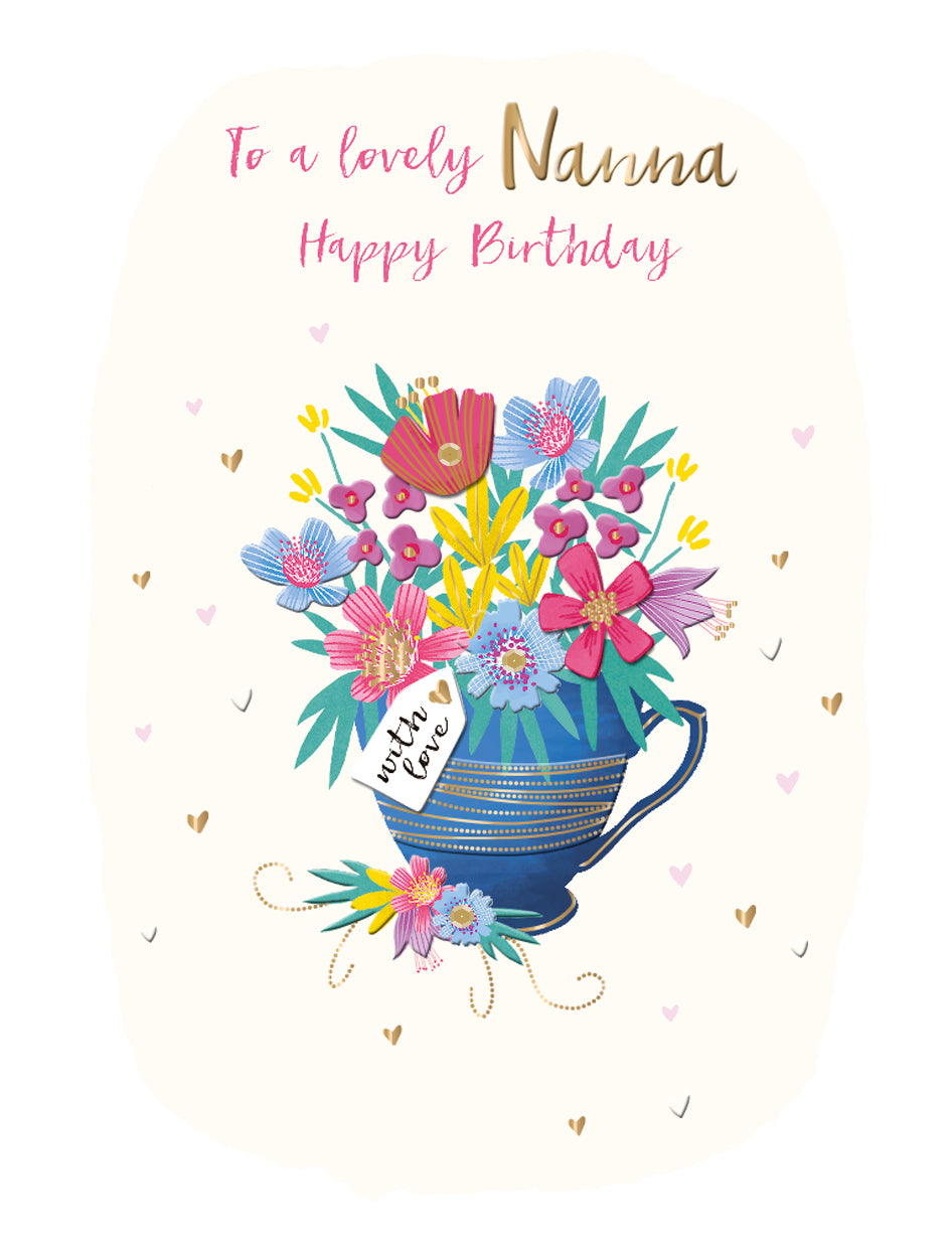 To A Lovely Nanna Embellished Birthday Greeting Card