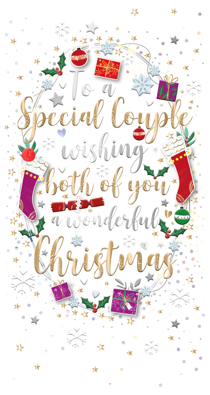 Wonderful Special Couple Embellished Christmas Greeting Card