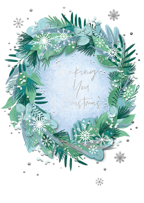 Thinking Of You Embellished Christmas Greeting Card
