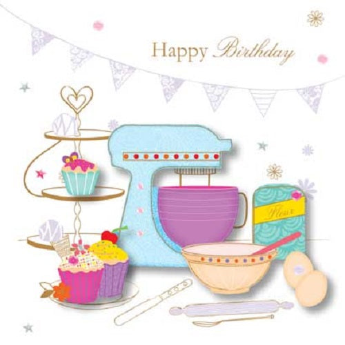 Handmade Baking Happy Birthday Greeting Card By Talking Pictures