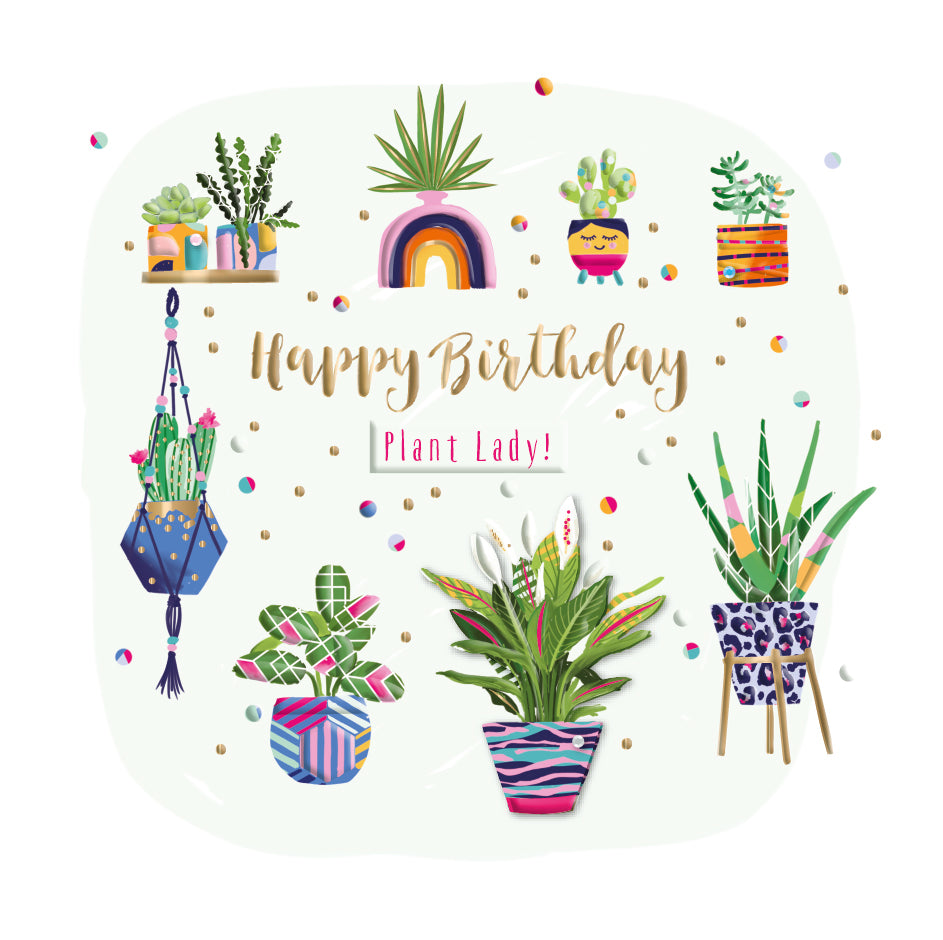 birthday card plant Plant Lady! Embellished Birthday Greeting Card – Love Kate's