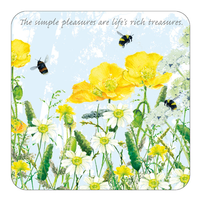 Simple Pleasures In Life Wild Flowers Tuppence A Bag Coaster