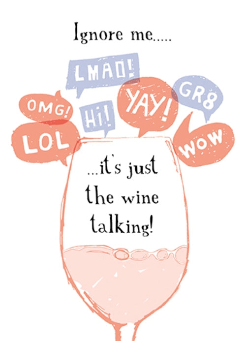 Wine Talking Funny Wine O'clock Birthday Greeting Card