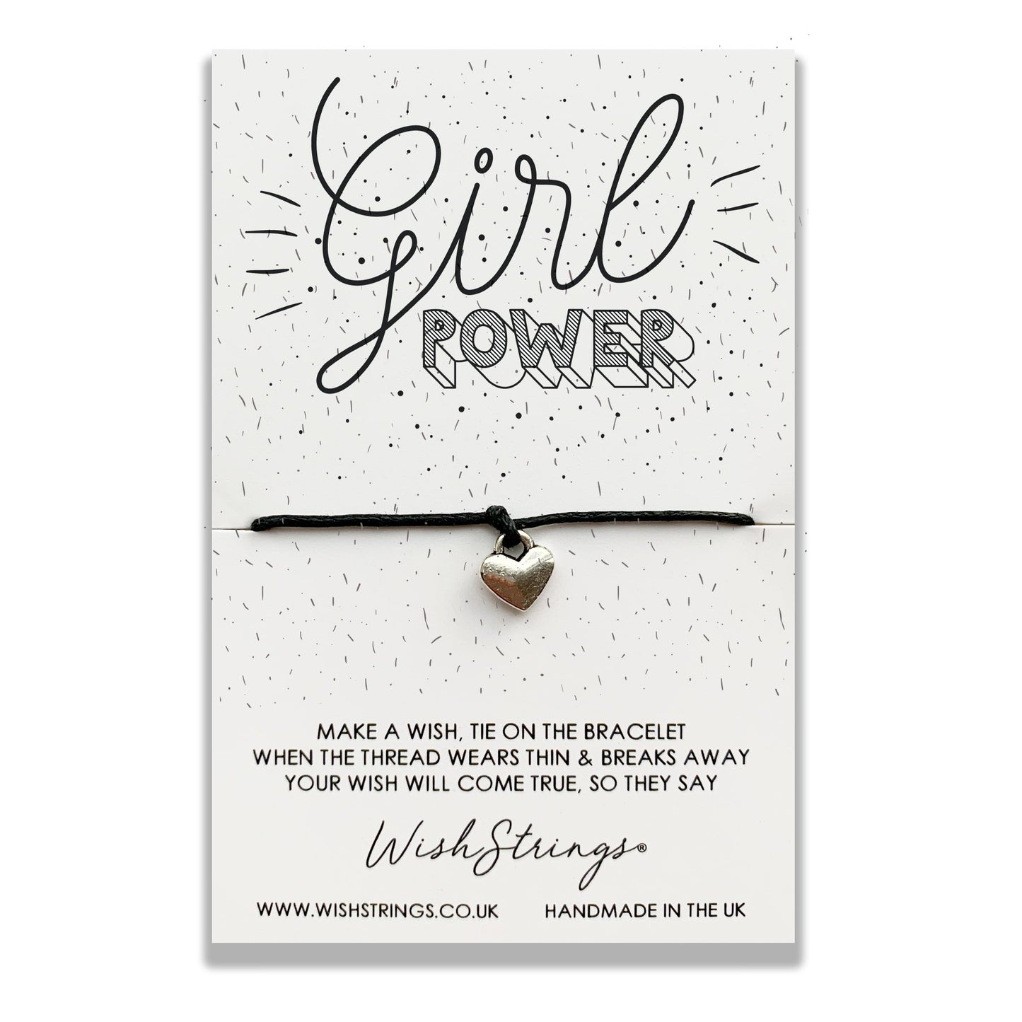 Girl Power Wish String Bracelet With Lucky Charm