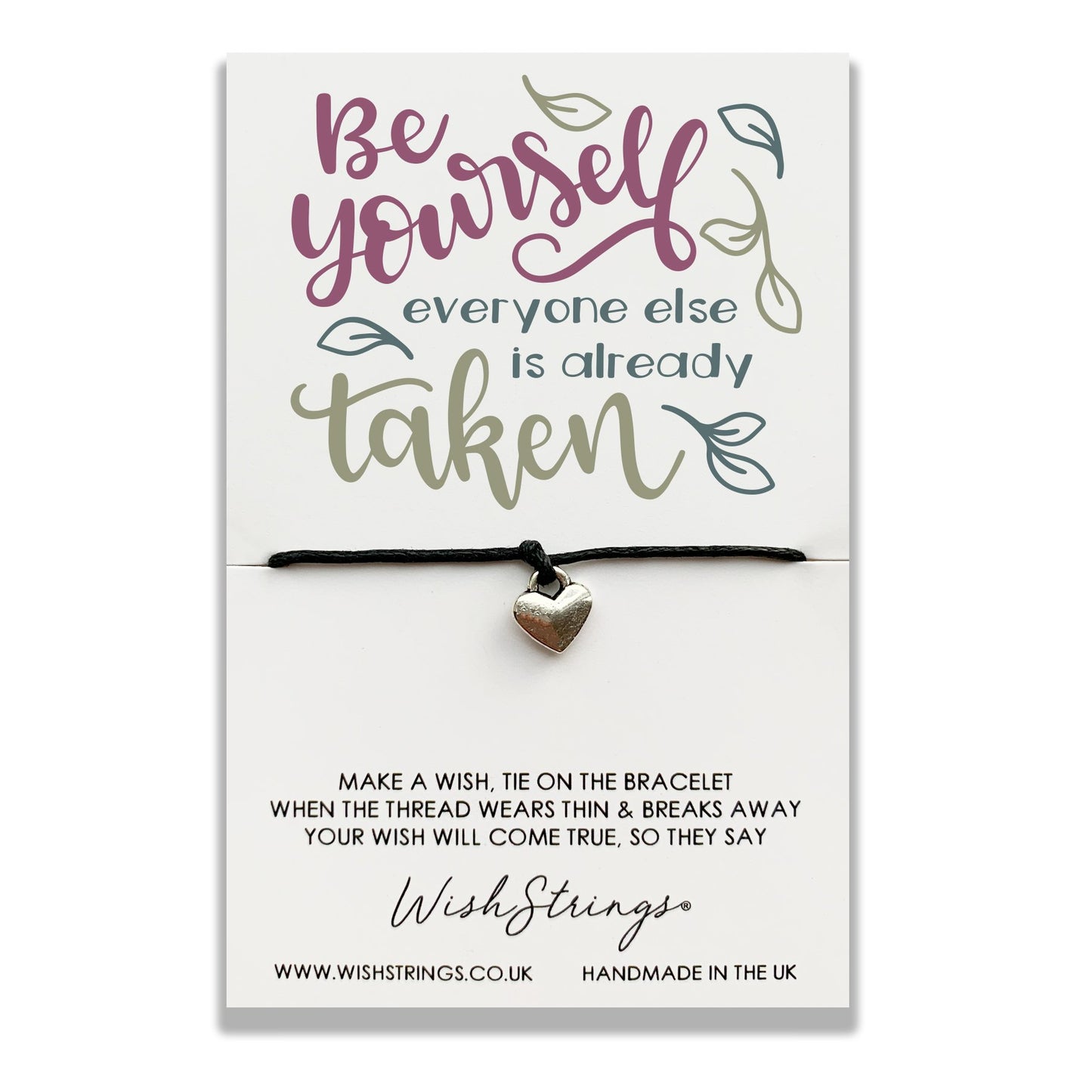 Be Yourself Wish String Bracelet With Lucky Charm