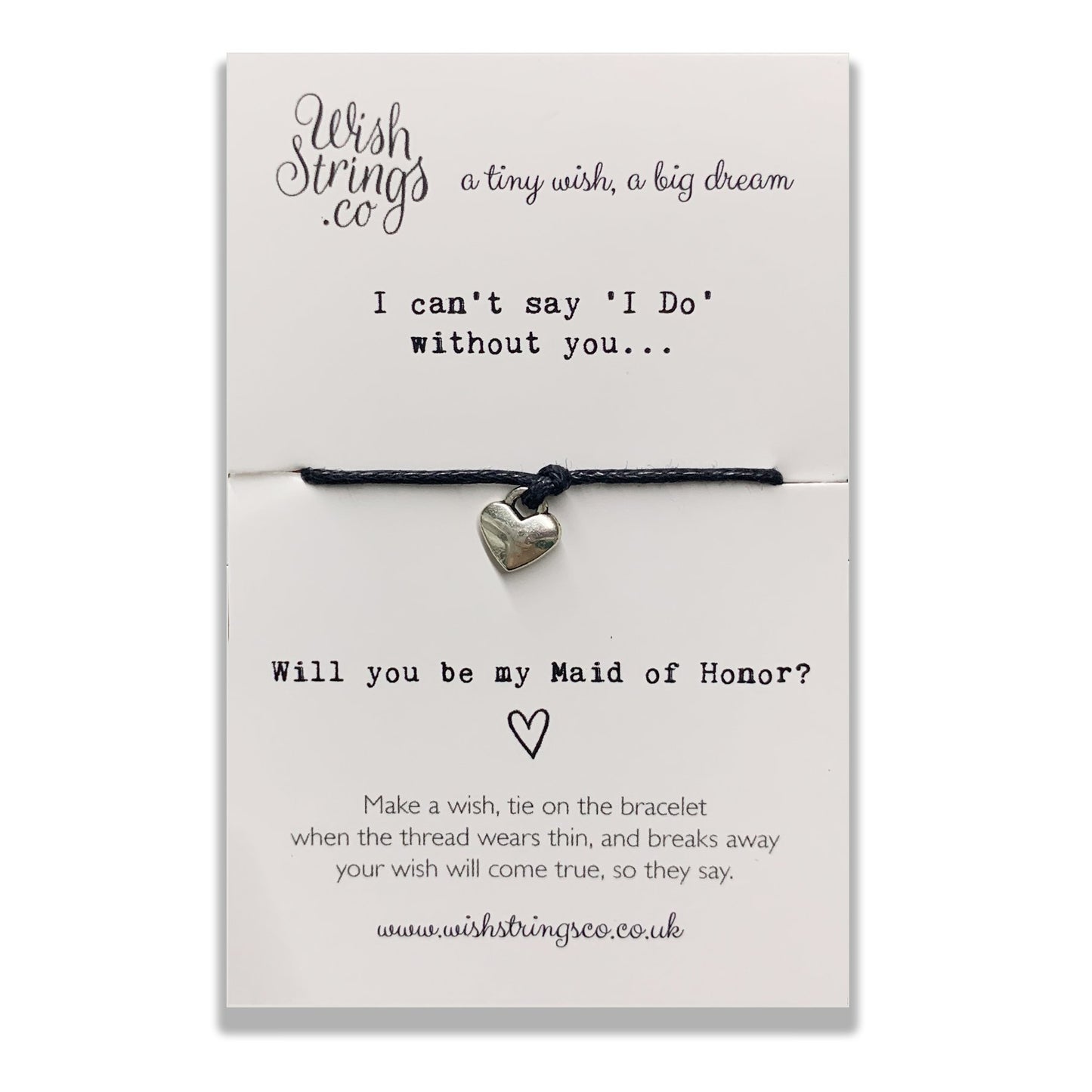 Be My Maid Of Honor? Wish String Bracelet With Lucky Charm