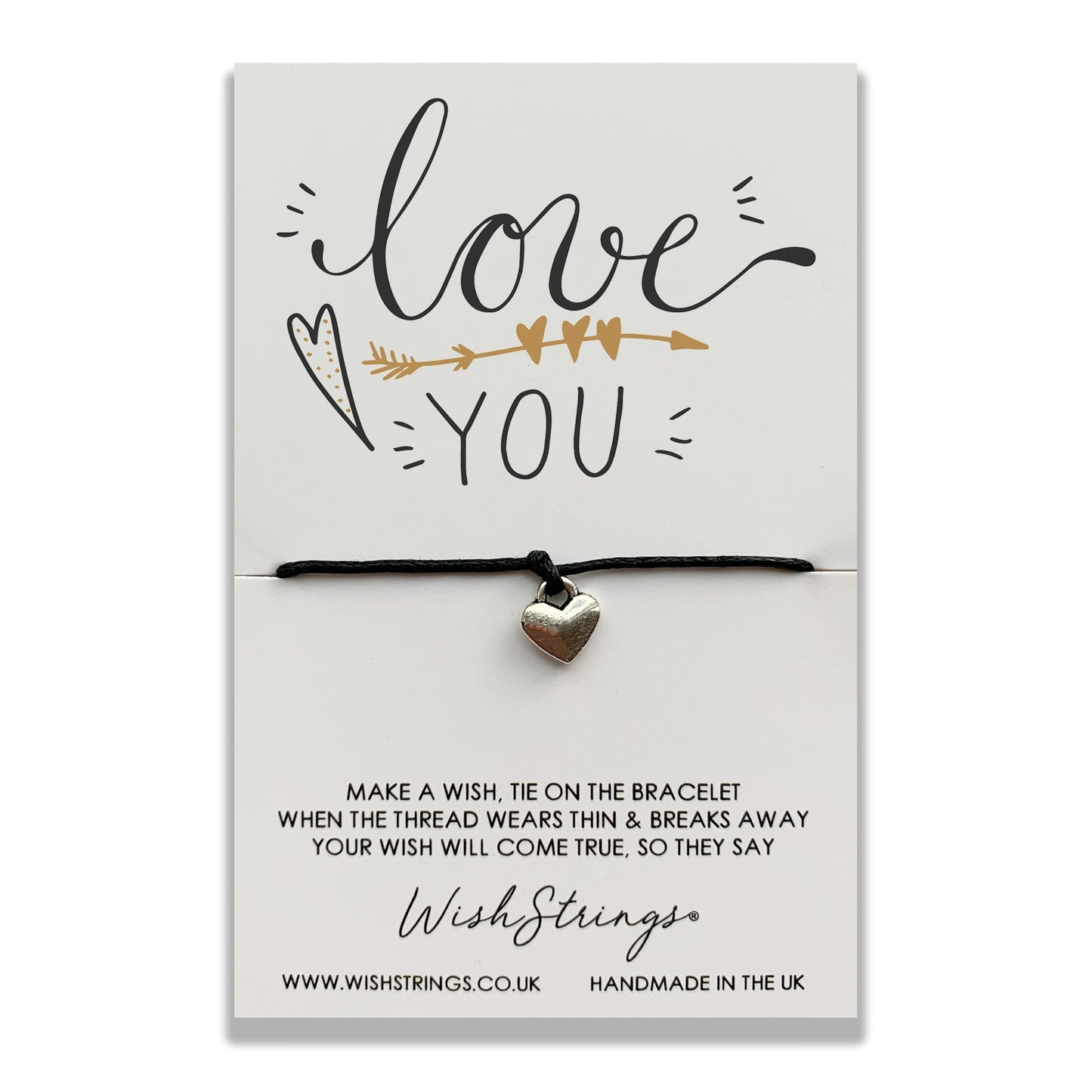 Love You Wish String Bracelet With Lucky Charm