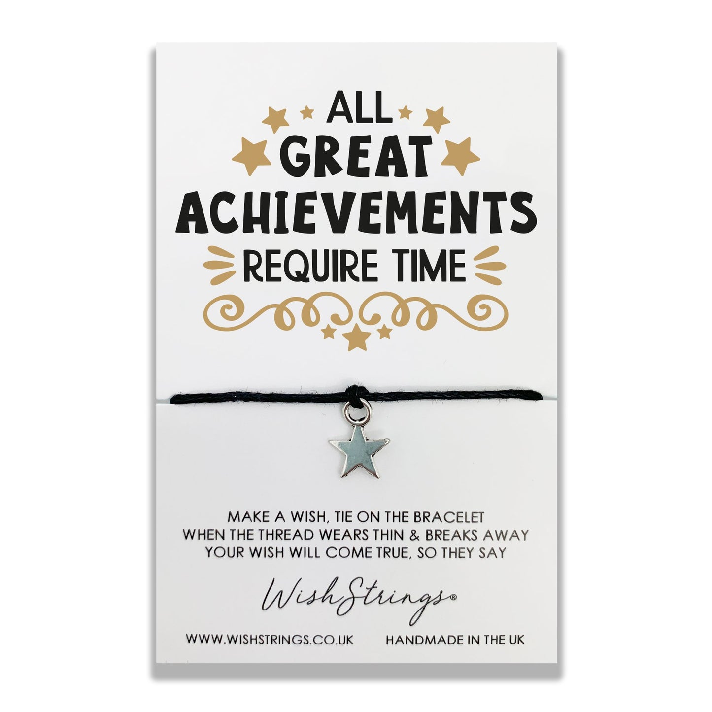 All Great Achievements Wish String Bracelet With Lucky Charm