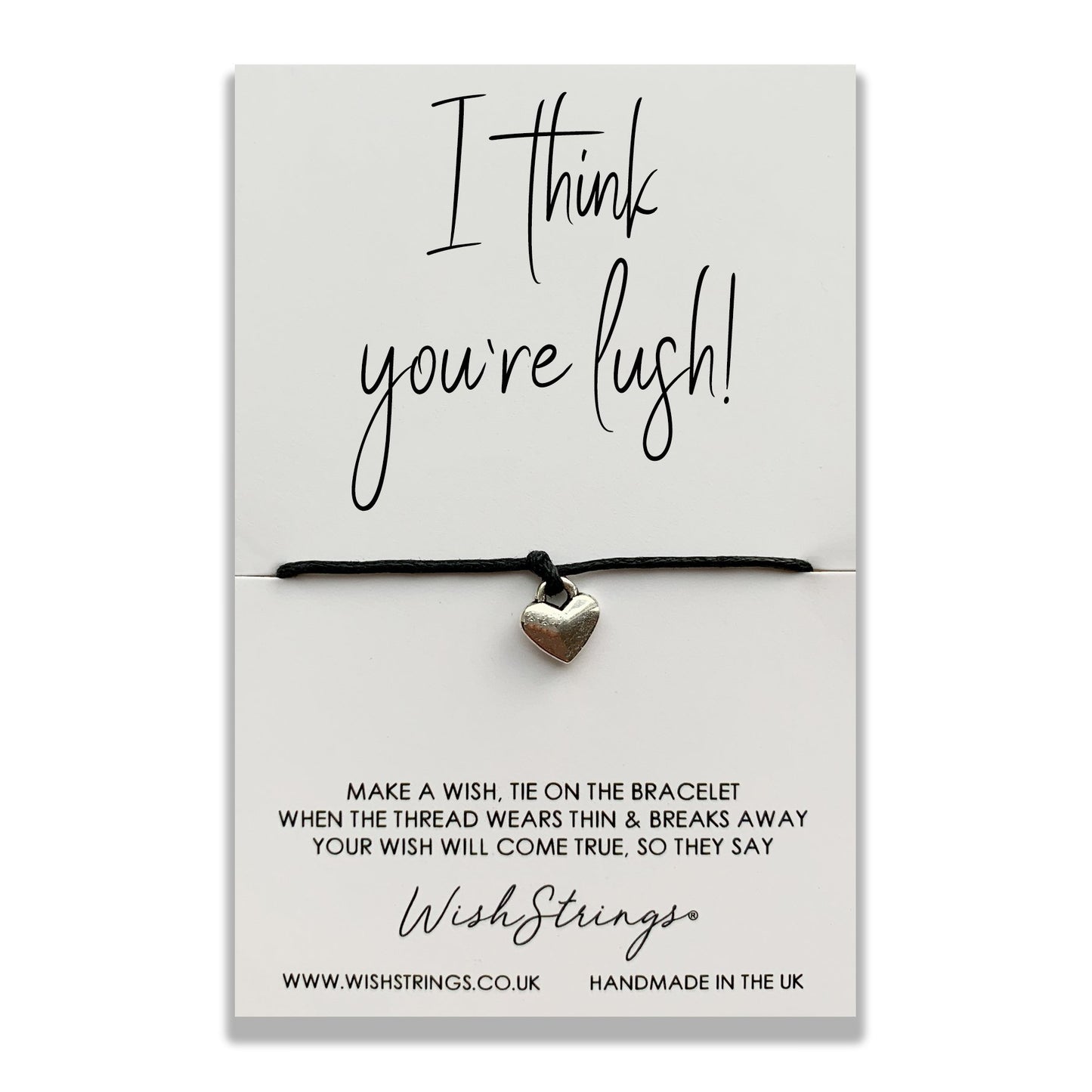 I Think You're Lush! Wish String Bracelet With Lucky Charm