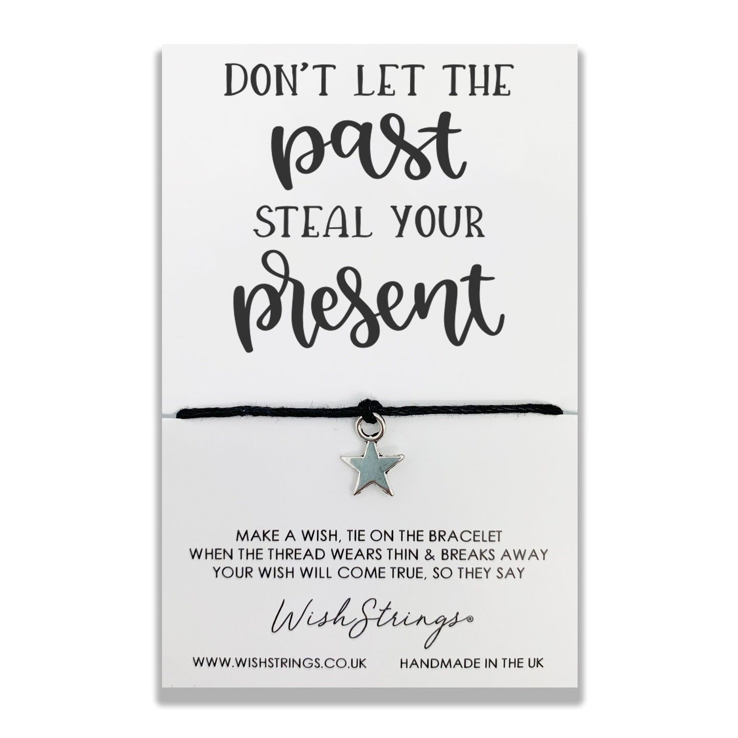 Past Present Wish String Bracelet With Lucky Charm