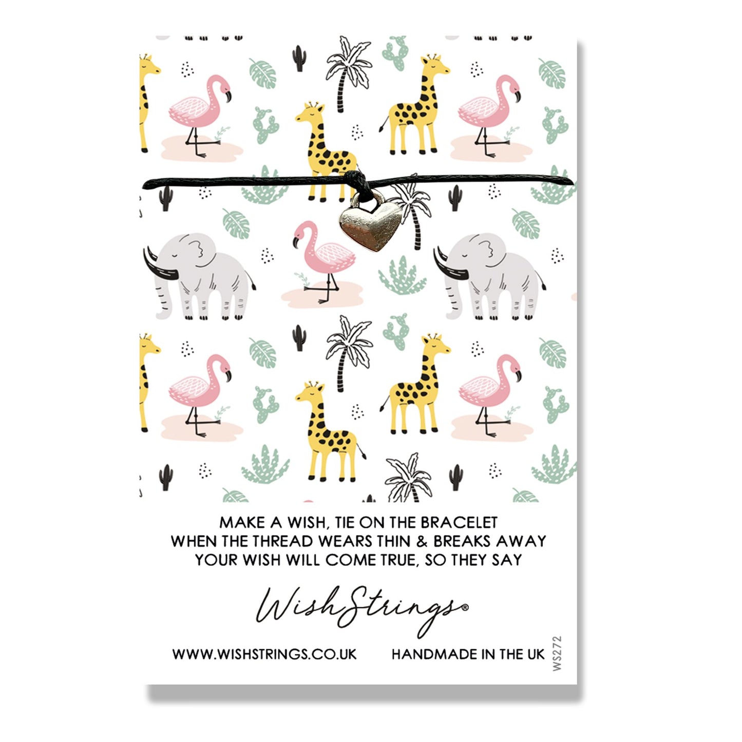 African Animals Wish String Bracelet With Lucky Charm