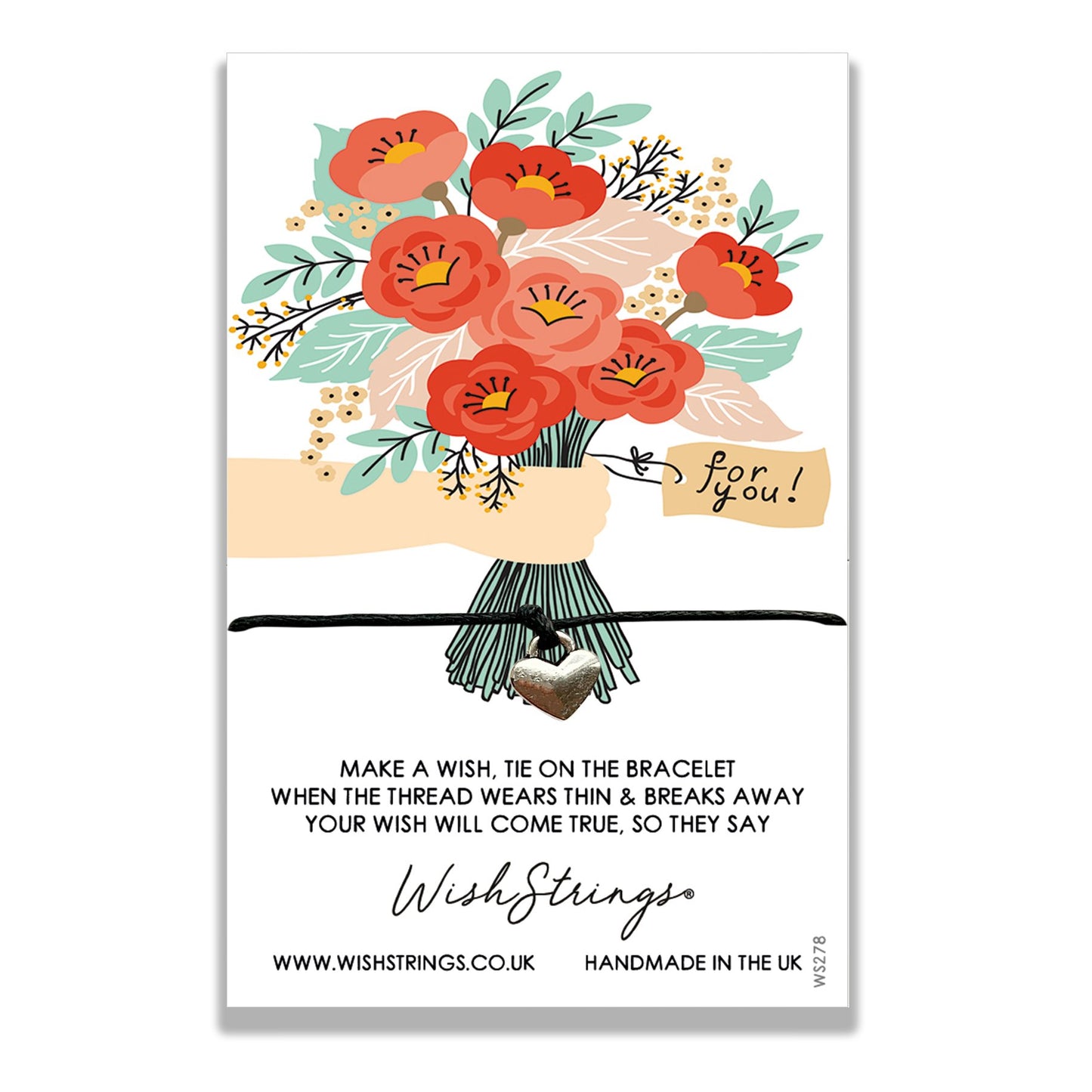 Flowers For You Wish String Bracelet With Lucky Charm