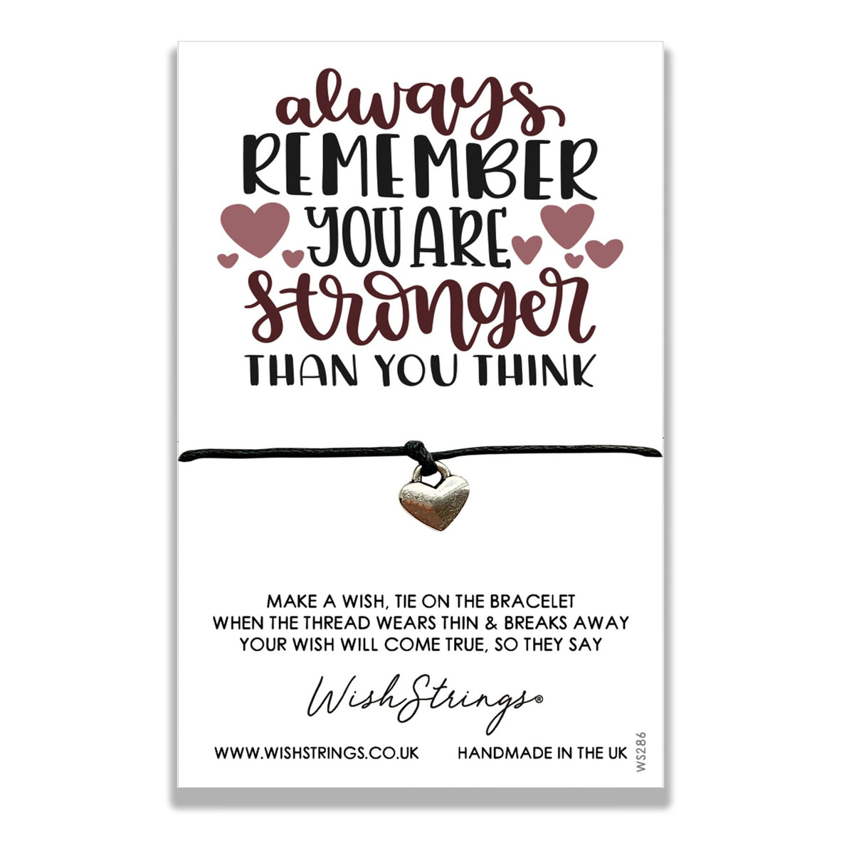 Remember You Are stronger Wish String Bracelet With Lucky Charm