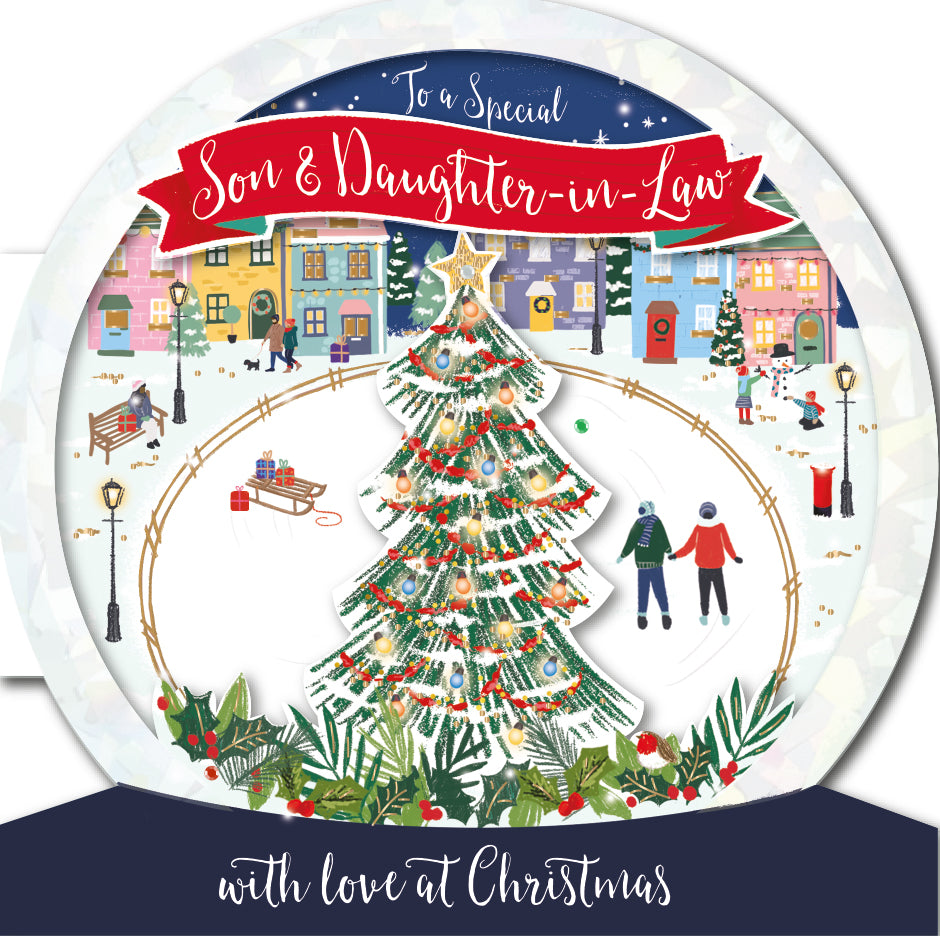 Son & Daughter-In-Law Embellished Christmas Greeting Card