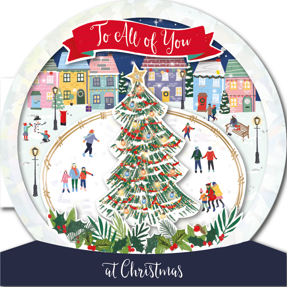 To All Of You Skating Embellished Christmas Greeting Card