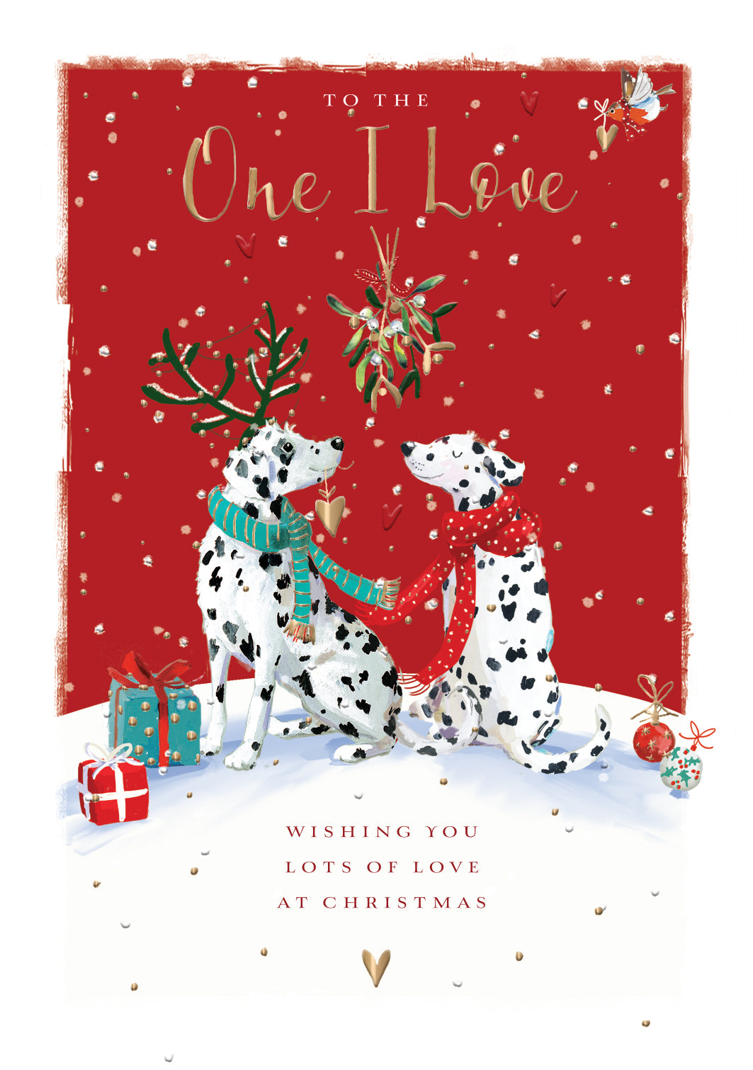 One I Love Embellished Christmas Greeting Card