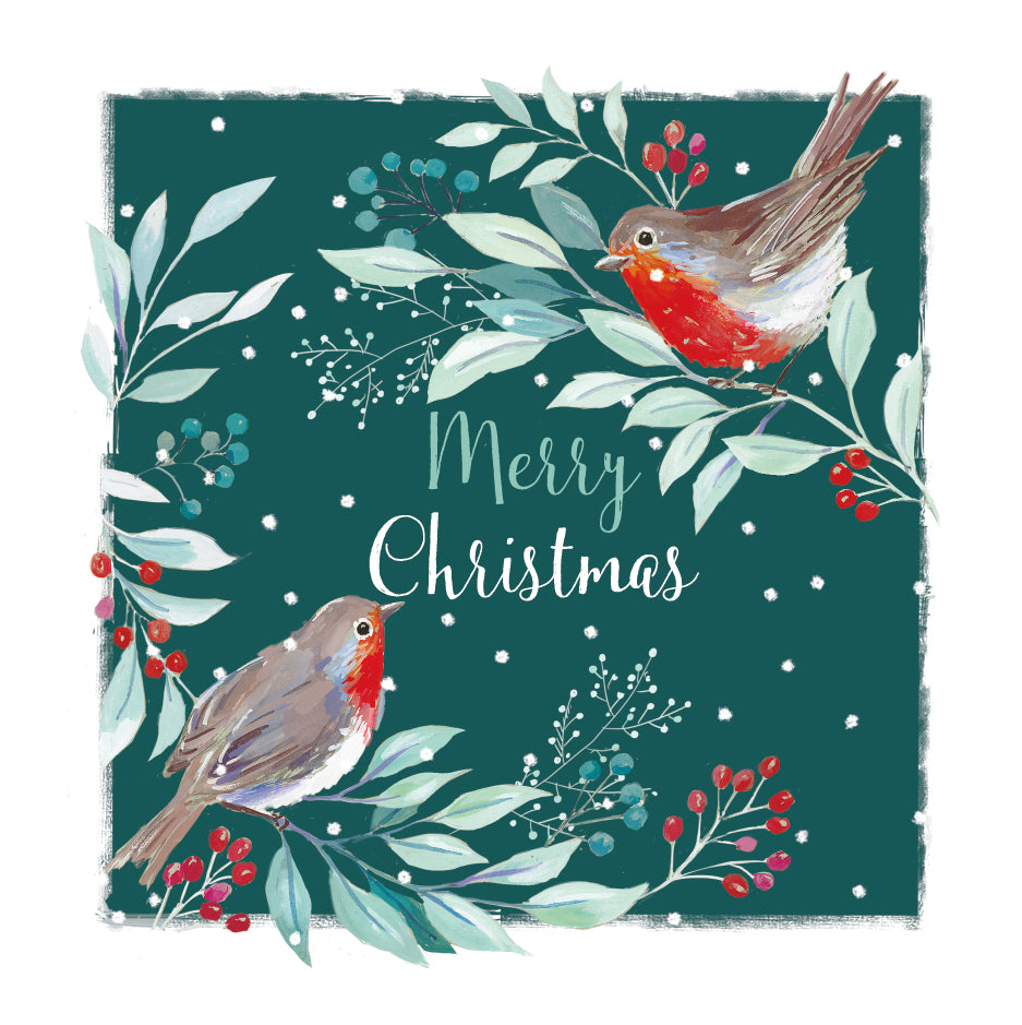 Christmas Festive Robins Christmas Greeting Card
